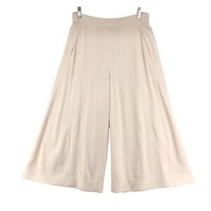 Valentina Kova Womens Size M Pants White Wide Leg Fully Lined Cropped Stretch